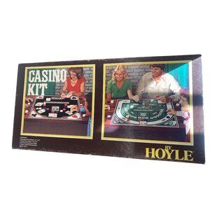 Hoyle Casino Game Set Blackjack & Craps Sheets Poker Chips